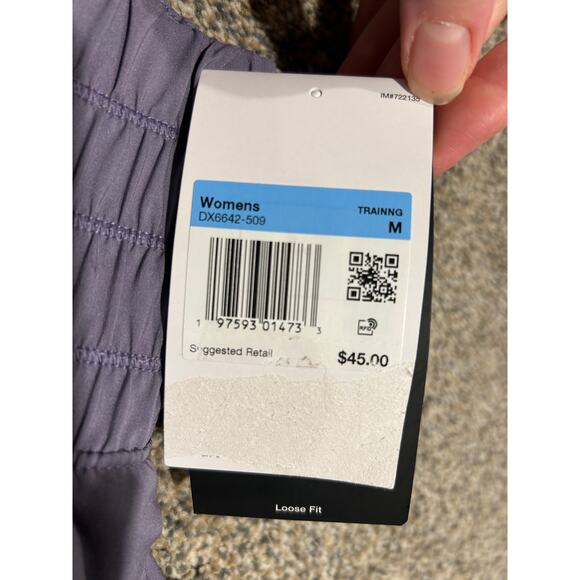 Nike Women's Prima Purple Dri-FIT Ultra High-Rise Shorts 3in - Medium - Picture 2 of 4